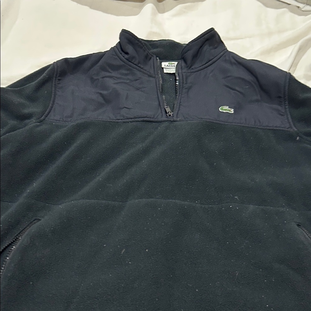 Lacoste Men's Navy and Black Zip-Up Fleece